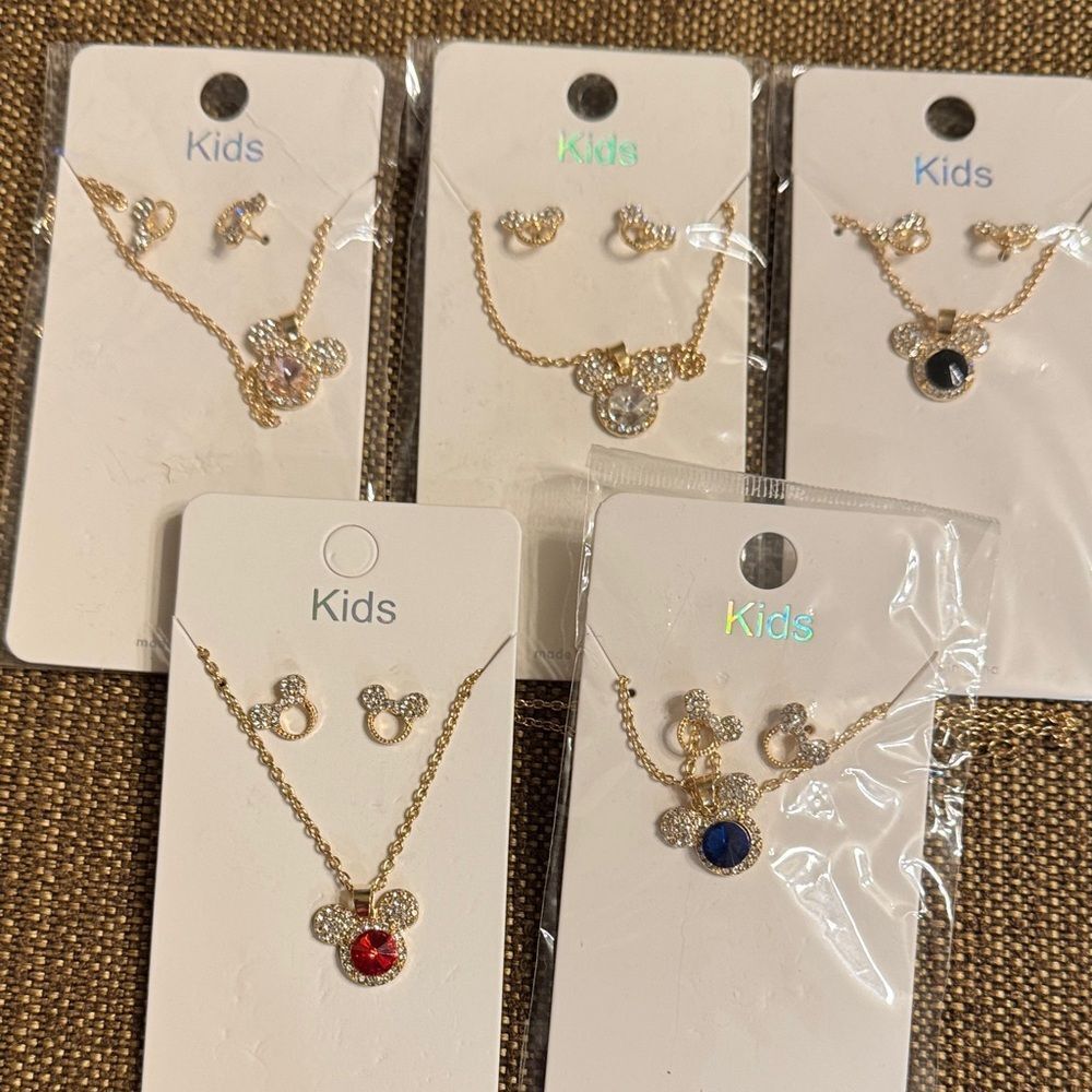 3246-Matt Fun Item- Kids Earrings and Necklace Set Price for 1 Set - Picture 1 of 6